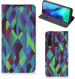 B2Ctelecom Hoesje Motorola Moto G Pro Bookcase Abstract Groen Blauw