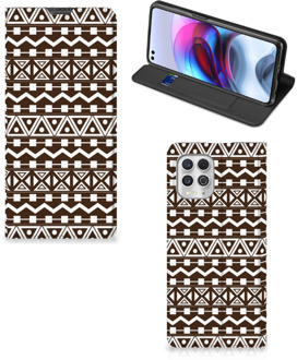 B2Ctelecom Hoesje Motorola Moto G100 Bookcase Aztec Brown