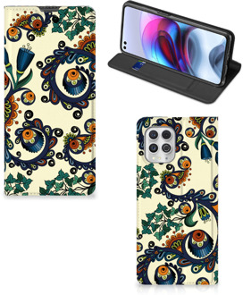 B2Ctelecom Hoesje Motorola Moto G100 Bookcase Barok Flower