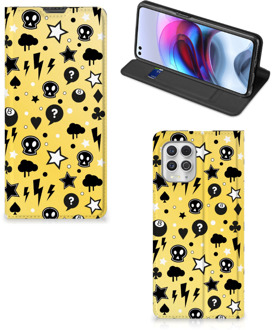 B2Ctelecom Hoesje Motorola Moto G100 Wallet Case met Pasjeshouder Punk Yellow