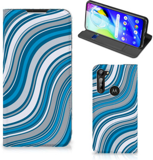 B2Ctelecom Hoesje Motorola Moto G8 Power Book Case Golven Blauw