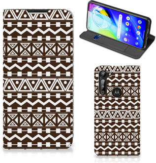 B2Ctelecom Hoesje Motorola Moto G8 Power Bookcase Aztec Brown