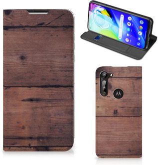 B2Ctelecom Hoesje Motorola Moto G8 Power Leuk Case Old Wood