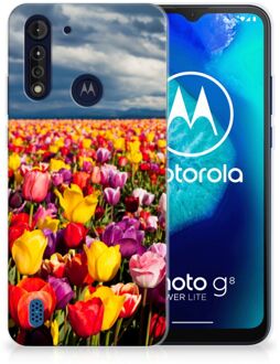 B2Ctelecom Hoesje Motorola Moto G8 Power Lite Telefoon Hoesje Tulpen