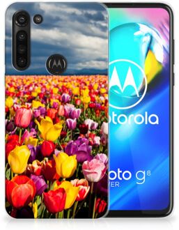 B2Ctelecom Hoesje Motorola Moto G8 Power Telefoon Hoesje Tulpen