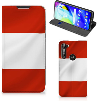 B2Ctelecom Hoesje Motorola Moto G8 Power Telefoonhoesje met Naam Oostenrijkse Vlag