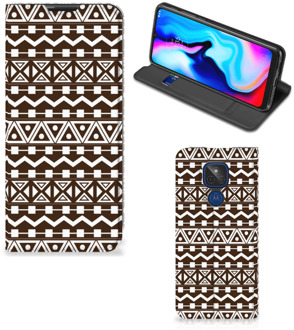 B2Ctelecom Hoesje Motorola Moto G9 Play Bookcase Aztec Brown