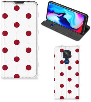 B2Ctelecom Hoesje Motorola Moto G9 Play Bookcase Kersen