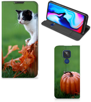 B2Ctelecom Hoesje Motorola Moto G9 Play Flip Case Kitten