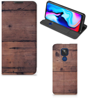 B2Ctelecom Hoesje Motorola Moto G9 Play Leuk Case Old Wood