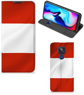 B2Ctelecom Hoesje Motorola Moto G9 Play Telefoonhoesje met Naam Oostenrijkse Vlag