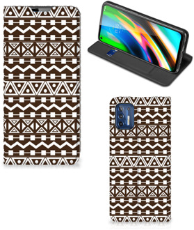 B2Ctelecom Hoesje Motorola Moto G9 Plus Bookcase Aztec Brown