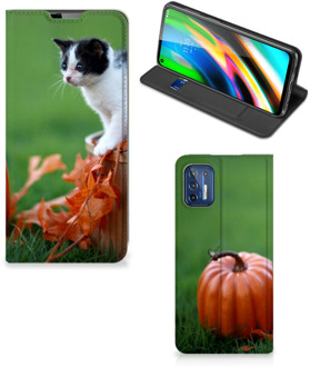 B2Ctelecom Hoesje Motorola Moto G9 Plus Flip Case Kitten