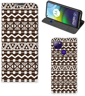 B2Ctelecom Hoesje Motorola Moto G9 Power Bookcase Aztec Brown