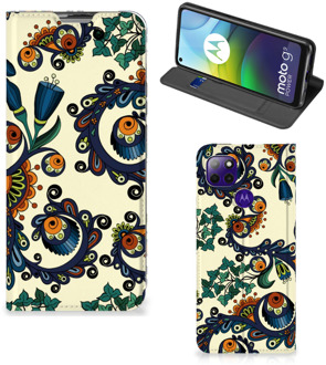 B2Ctelecom Hoesje Motorola Moto G9 Power Bookcase Barok Flower