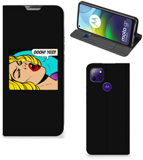 B2Ctelecom Hoesje Motorola Moto G9 Power Bookcase Popart Oh Yes