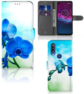 B2Ctelecom Hoesje Motorola One Action Orchidee Blauw