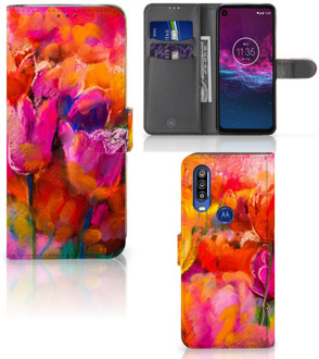 B2Ctelecom Hoesje Motorola One Action Tulpen