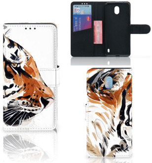 B2Ctelecom Hoesje Nokia 1 Plus Watercolor Tiger