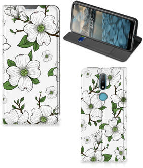 B2Ctelecom Hoesje Nokia 2.4 Book Case Dogwood Flowers