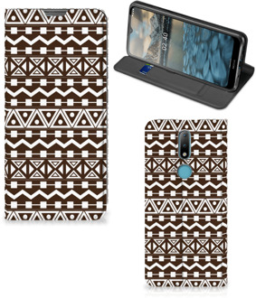 B2Ctelecom Hoesje Nokia 2.4 Bookcase Aztec Brown