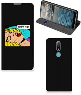 B2Ctelecom Hoesje Nokia 2.4 Bookcase Popart Oh Yes