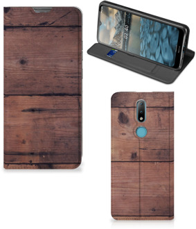 B2Ctelecom Hoesje Nokia 2.4 Leuk Case Old Wood