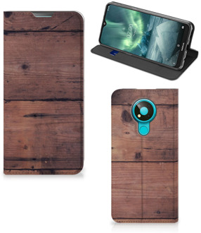 B2Ctelecom Hoesje Nokia 3.4 Leuk Case Old Wood