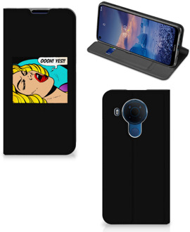 B2Ctelecom Hoesje Nokia 5.4 Bookcase Popart Oh Yes