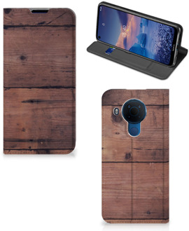 B2Ctelecom Hoesje Nokia 5.4 Leuk Case Old Wood