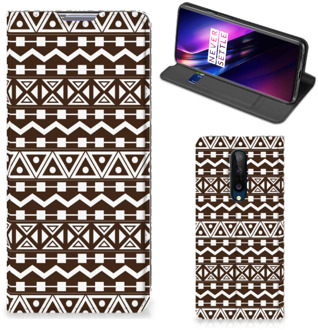 B2Ctelecom Hoesje OnePlus 8 Bookcase Aztec Brown