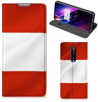 B2Ctelecom Hoesje OnePlus 8 Telefoonhoesje met Naam Oostenrijkse Vlag