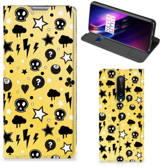 B2Ctelecom Hoesje OnePlus 8 Wallet Case met Pasjeshouder Punk Yellow