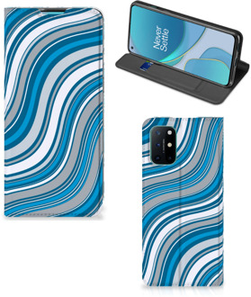 B2Ctelecom Hoesje OnePlus 8T Book Case Golven Blauw