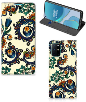 B2Ctelecom Hoesje OnePlus 8T Bookcase Barok Flower