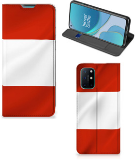 B2Ctelecom Hoesje OnePlus 8T Telefoonhoesje met Naam Oostenrijkse Vlag