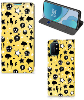 B2Ctelecom Hoesje OnePlus 8T Wallet Case met Pasjeshouder Punk Yellow