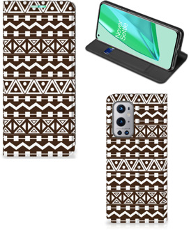 B2Ctelecom Hoesje OnePlus 9 Pro Bookcase Aztec Brown