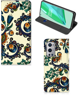 B2Ctelecom Hoesje OnePlus 9 Pro Bookcase Barok Flower