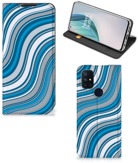 B2Ctelecom Hoesje OnePlus Nord N10 5G Book Case Golven Blauw