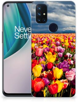 B2Ctelecom Hoesje OnePlus Nord N10 5G Telefoon Hoesje Tulpen