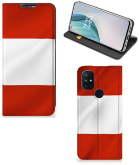 B2Ctelecom Hoesje OnePlus Nord N10 5G Telefoonhoesje met Naam Oostenrijkse Vlag