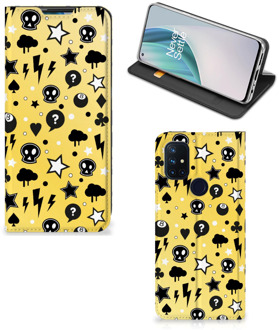 B2Ctelecom Hoesje OnePlus Nord N10 5G Wallet Case met Pasjeshouder Punk Yellow