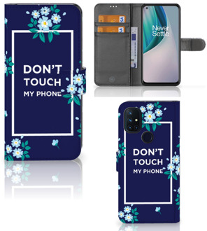 B2Ctelecom Hoesje OnePlus Nord N10 Telefoontasje Flowers Blue DTMP