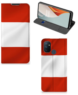 B2Ctelecom Hoesje OnePlus Nord N100 Telefoonhoesje met Naam Oostenrijkse Vlag