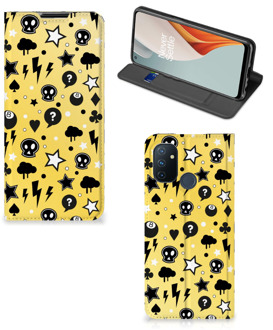 B2Ctelecom Hoesje OnePlus Nord N100 Wallet Case met Pasjeshouder Punk Yellow