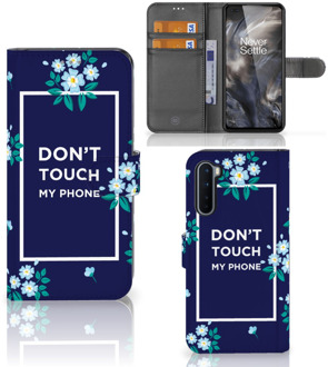 B2Ctelecom Hoesje OnePlus Nord Telefoontasje Flowers Blue DTMP