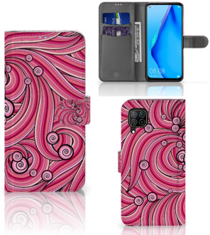 B2Ctelecom Hoesje ontwerpen Huawei P40 Lite GSM Hoesje Swirl Pink