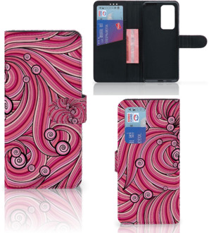 B2Ctelecom Hoesje ontwerpen Huawei P40 Pro GSM Hoesje Swirl Pink