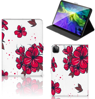 B2Ctelecom Hoesje Ontwerpen iPad Pro 11 (2020) Tablet Hoes met Standaard Blossom Red